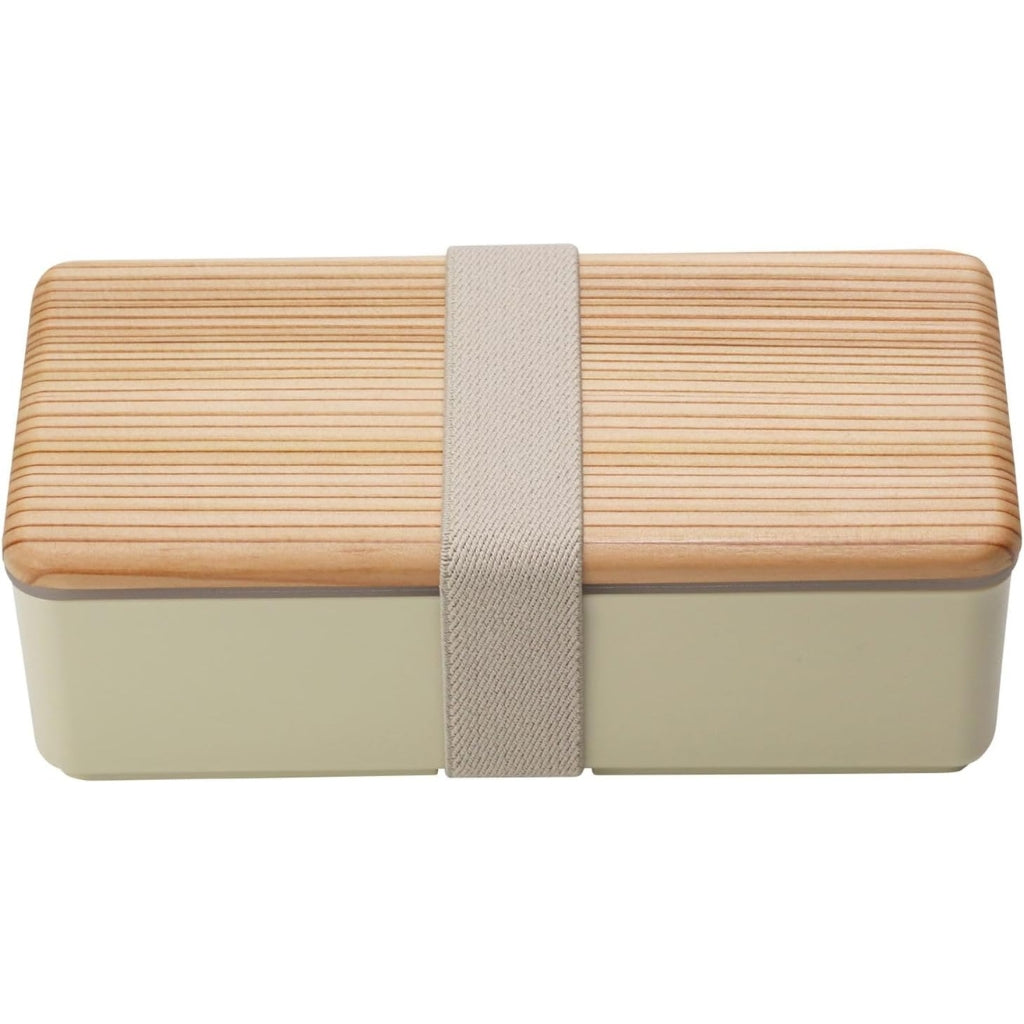 Japanese Lunch Box - Wooden-lid (Beige)