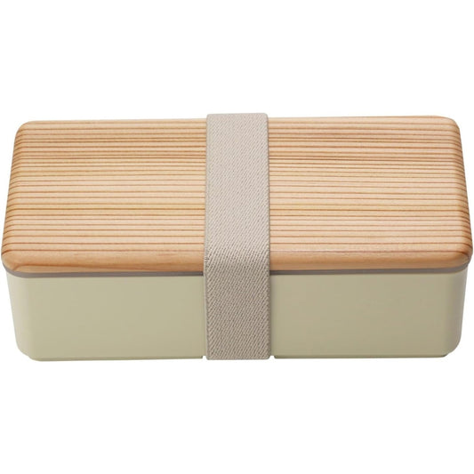 Japanese Lunch Box - Wooden-lid (Beige)