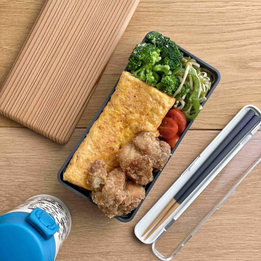 Japanese Lunch Box - Wooden-lid (Charcoal)