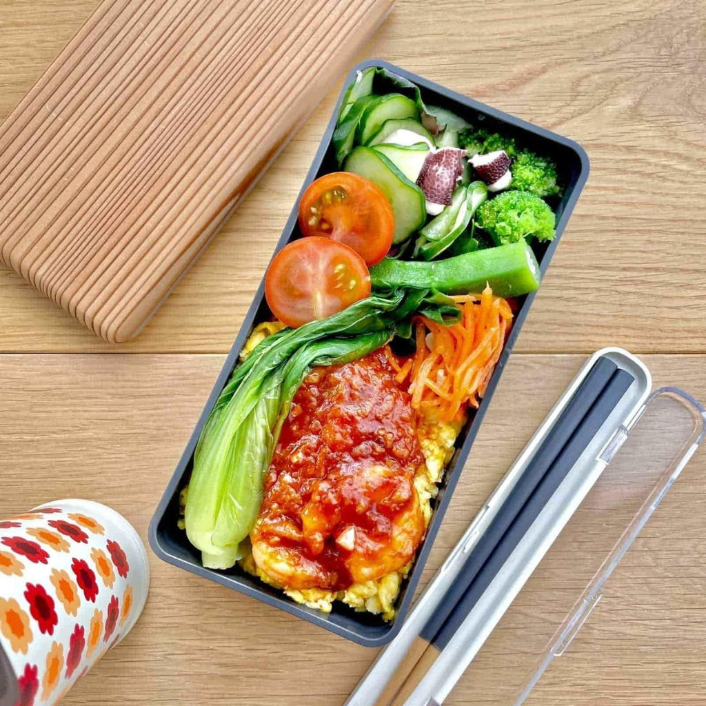 Japanese Lunch Box - Wooden-lid (Charcoal)