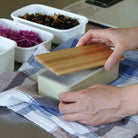 Japanese Lunch Box - Wooden-lid (Beige)