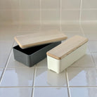 Japanese Lunch Box - Wooden-lid (Charcoal)