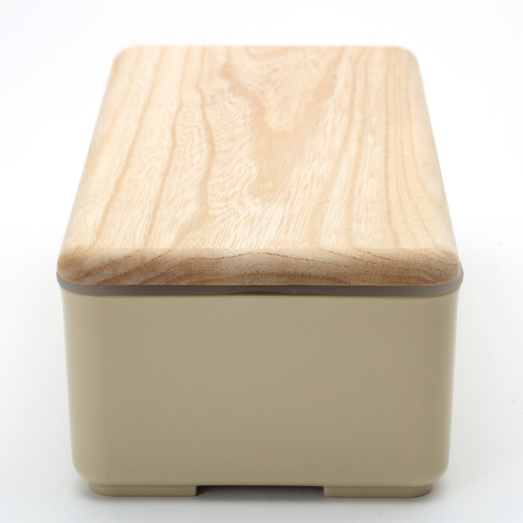 Japanese Lunch Box - Wooden-lid (Beige)