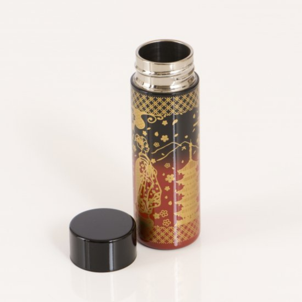 Stainless Insulated Water Bottle 140ml - Maiko Black x Red