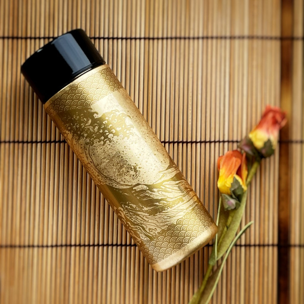 Stainless Insulated Water Bottle 140ml - Namiura Gold Foil