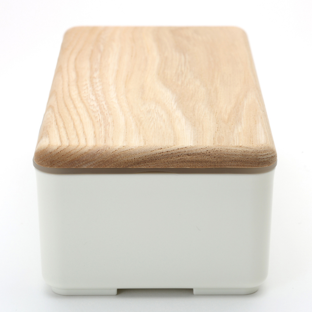Japanese Lunch Box - Wooden-lid (White)